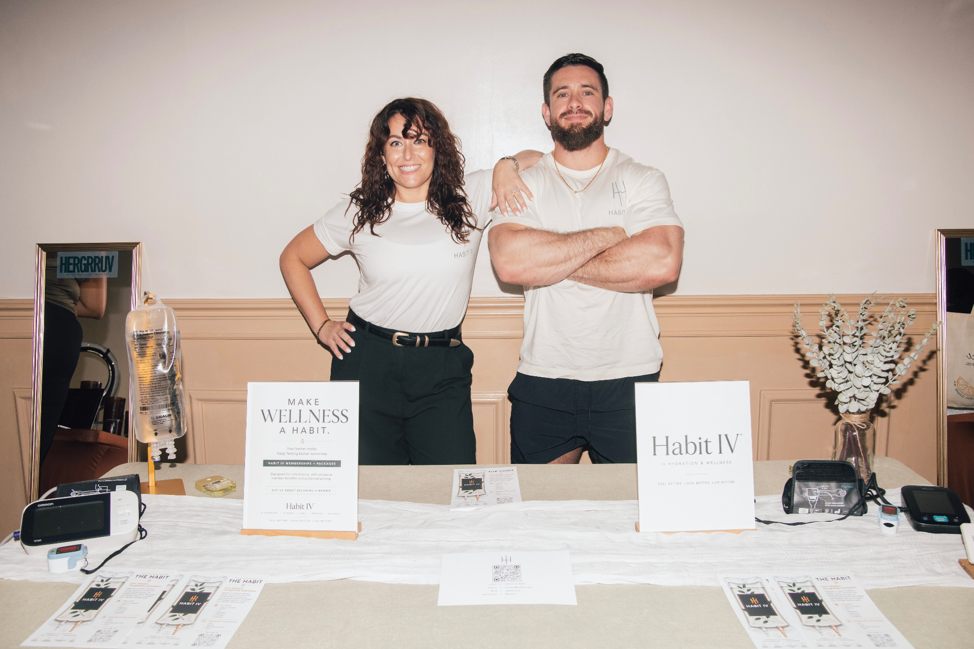 Habit IV wellness brand activation table at a Los Angeles event